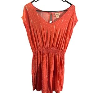 Mossimo Y2K Coral White Arrow Dress Boho Cottagecore Indie Sleaze Summer Breezy